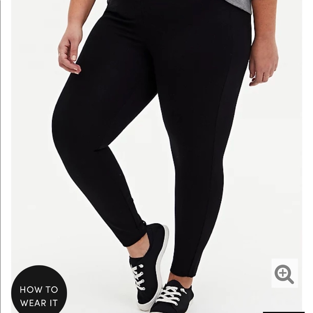 TORRID-STUDIO PONTE SLIM BLACK PULL-ON PIXIE PANT